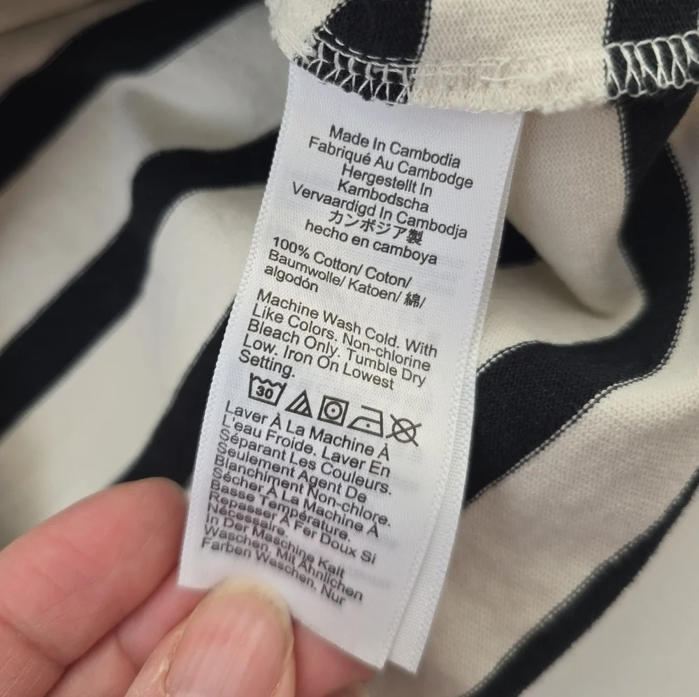 J.Crew Boatneck Muscle T-Shirt in Stripe Mariner 100% Cotton Small